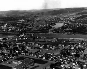 Vue arienne de l'usine Fraser de Madawaska, Maine