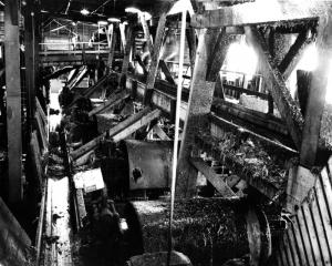 Presse  corcer dans l'usine Fraser d'Edmundston