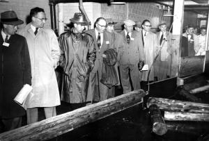 Group of Visitors in the Wood Room of the Edmundston Fraser Mill