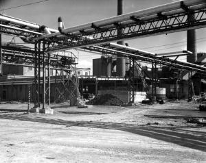 Construction de l'immeuble de la pompe primaire  l'usine Fraser d'Edmundston