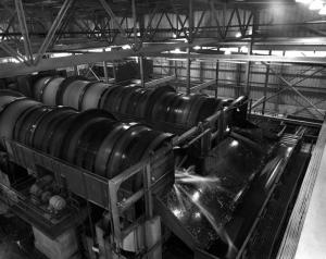 Drum Barkers Inside the Woodroom of the Edmundston Fraser Mill