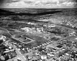 Vue aérienne de l'usine Fraser d'Edmundston