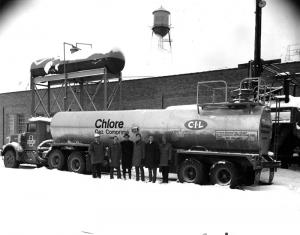 A ChlorineTank Truck at the Fraser Mill