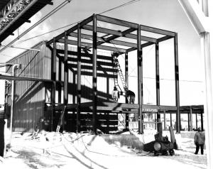 Construction de l'immeuble de la pompe primaire  l'usine Fraser d'Edmundston