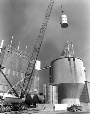 Baril rcuprable pour la blanchisserie de l'usine Fraser d'Edmundston