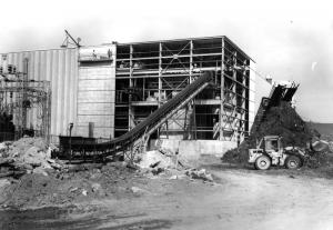 Construction de l'édifice de manutention d'écorce de l'usine Fraser d'Edmundston