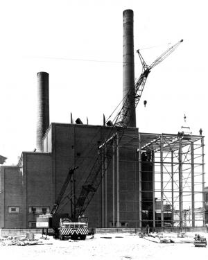 Construction du nouvel agrandissement de la chaufferie  l'usine Fraser d'Edmundston