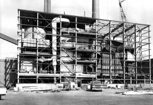 Construction du nouvel agrandissement  de la chaufferie à l'usine Fraser d'Edmundston