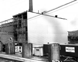 Construction du nouvel agrandissement de la chaufferie  l'usine Fraser d'Edmundston