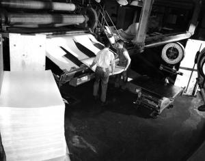 M. Martin and M. Magoon at Work in the Edmundston mill