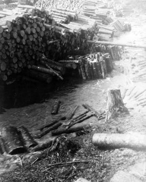 Drave sur un cours d'eau de la rgion de Rivire-Verte