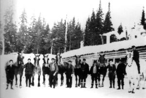 Loggers with Their Horses at Camp 24