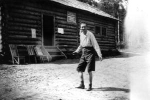 Man in Front of Camp 28