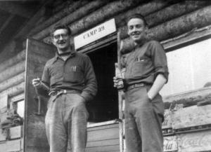 Loggers in Front of the Office at Camp 39