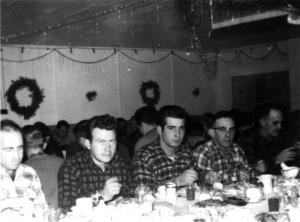 Five Loggers at Christmas Time  at the  Summit Depot