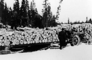 Tractor Used to Pull a Loaded Sled