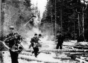 Loggers Using Old Model Chain Saws