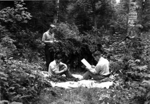 Men Examining Seed Cones