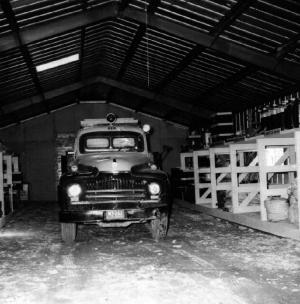 A Fire Truck Inside a Garage at the Summit Depot