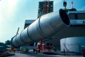 A Smoke Stack Being Installed at the Cogeneration Plant at the Edmundston Fraser Mill