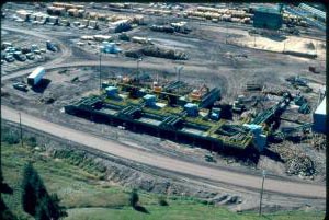 Portable Slasher at the Plaster Rock Sawmill in 1987