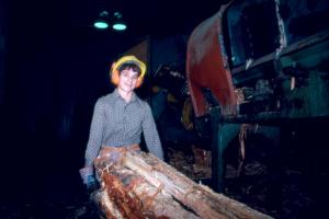 Woman Working in the Plaster Rock Sawmill