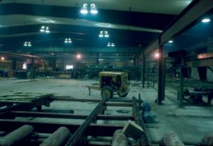 Construction inside the (Plaster Rock) Fraser Sawmill Workshop