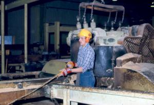 Mr. Christian Martel at the Fraser Sawmill in Kedgwick