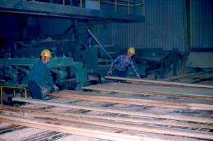 Workers at the Fraser Sawmill  in Kedgwick
