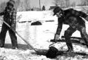 Salvaging Wood from the Madawaska River with a Pike Pole  and a Pulpwood Hook