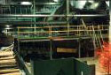 Plate-forme de bois écorcé  à l'usine Fraser d'Edmundston