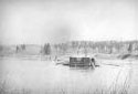 Floating Cook Shack and Boat on the Tobique River