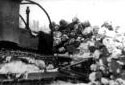 Bulldozer Pushing a Wood Pile