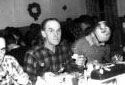 Four Forest Workers Taking a Christmas Meal