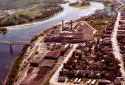 Vue arienne de l'usine Fraser de Madawaska en 1977