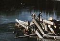 Releasing Jammed Logs on a River