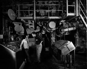 Two Workers at the Number 8 Press Section