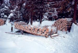 Traîneau chargé de bois